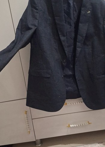 Düğmeli Gri Erkek Takım Ceketi - Görsel 3