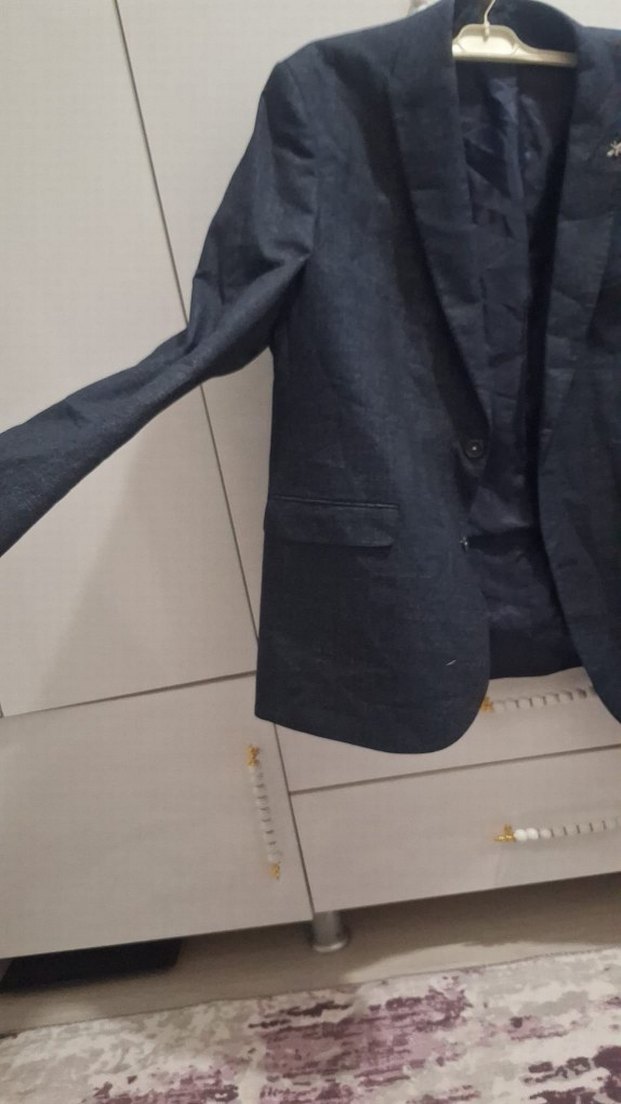 Düğmeli Gri Erkek Takım Ceketi - Görsel 2