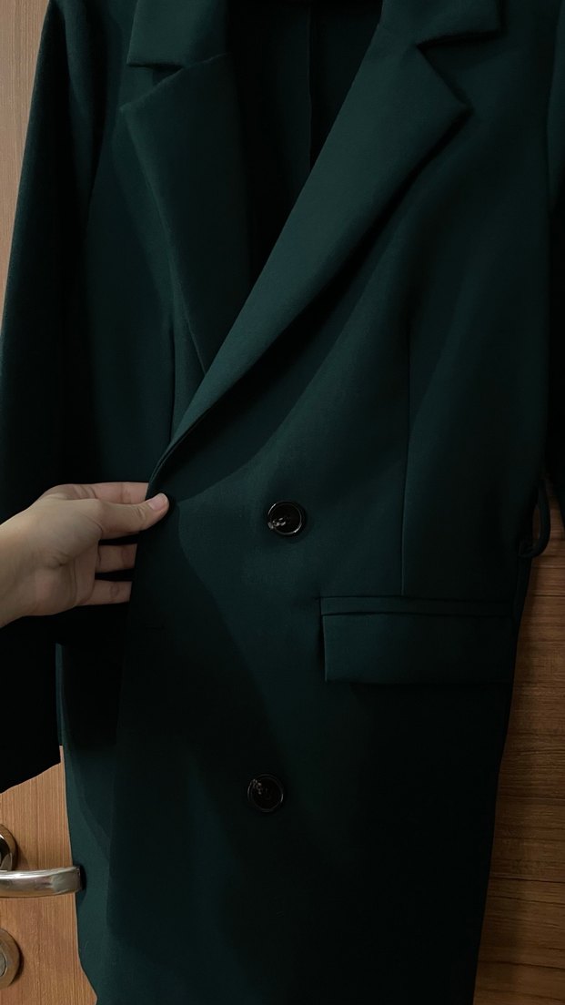 Düğmeli Yeşil Kadın Blazer Ceket - Görsel 4