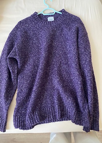 m Beden Pull&Bear Mor Örgü Kadın Kazak