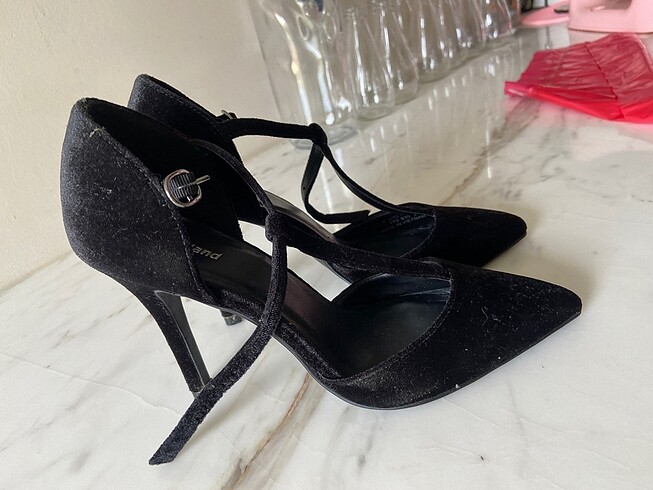 36 Beden Siyah süet stiletto