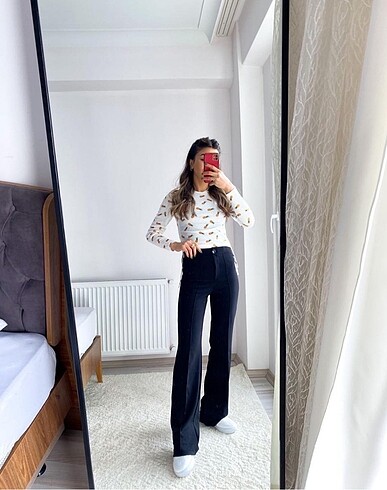 Diğer Ananas desen crop bluz