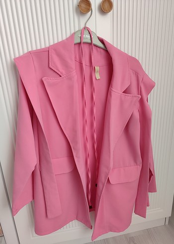 Pembe Mini Kadın Blazer Ceket