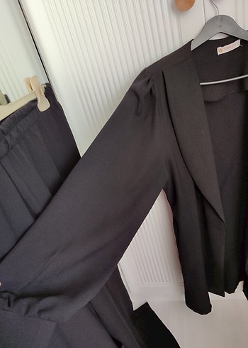 40 Beden siyah Renk Kemerli Siyah Blazer Kadın takım