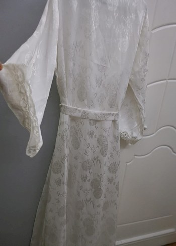 Uzun Beyaz Bohem Kadın Sabahlık ve gecelik - Görsel 2