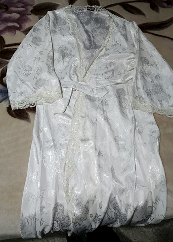 Uzun Beyaz Bohem Kadın Sabahlık ve gecelik - Görsel 3