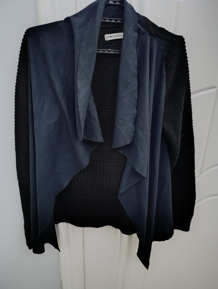 Siyah Drapeli süet detayli Ceket - Görsel 2