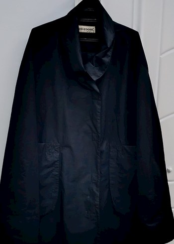 Düğmeli Siyah  Kaban büyük beden - Görsel 3