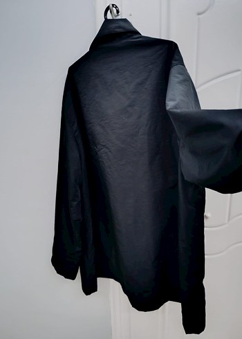 Düğmeli Siyah  Kaban büyük beden - Görsel 5