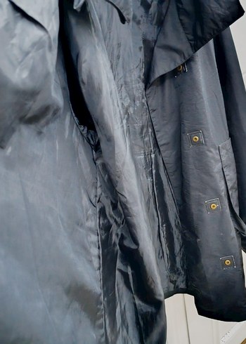 Düğmeli Siyah  Kaban büyük beden - Görsel 4