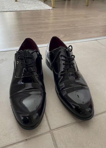 Pierre Cardin Sik Siyah Parlak Deri Klasik Ayakkabi