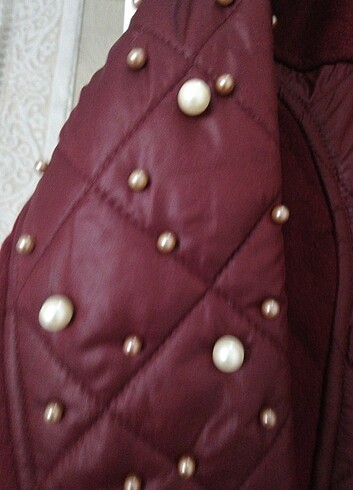 Kaşe kapitone kumaş çantalı kaban - Görsel 10