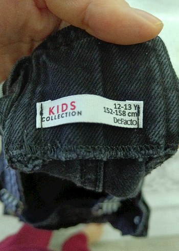 Kız Çocuk Siyah Denim Askılı Elbise - Görsel 7