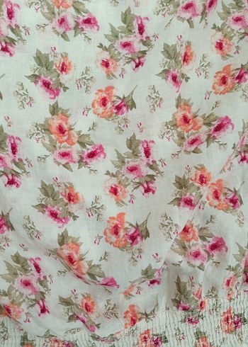 Kız Çocuk Beyaz Çiçekli Fırfırlı Bluz - Görsel 7