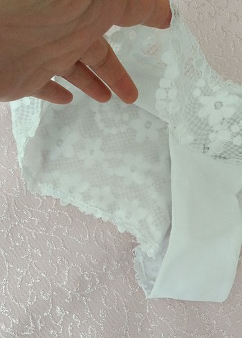 Beyaz Dantel Midi Kadın İç Çamaşırı - Görsel 3