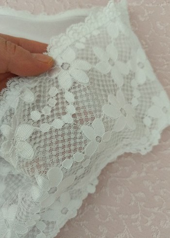 Beyaz Dantel Midi Kadın İç Çamaşırı - Görsel 4