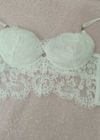 Nakışlı Beyaz Bohem Sütyen - Görsel 2