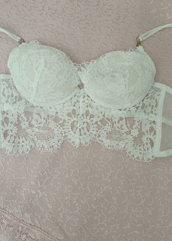 Nakışlı Beyaz Bohem Sütyen - Görsel 3