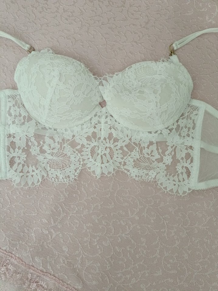 Nakışlı Beyaz Bohem Sütyen - Görsel 3