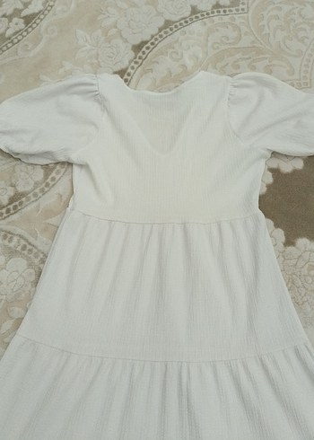 Beyaz Keten V Yaka Uzun Bohem Elbise - Görsel 8