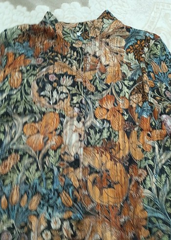 sim Detaylı Bohem Uzun Kollu Kadın Gömlek - Görsel 7