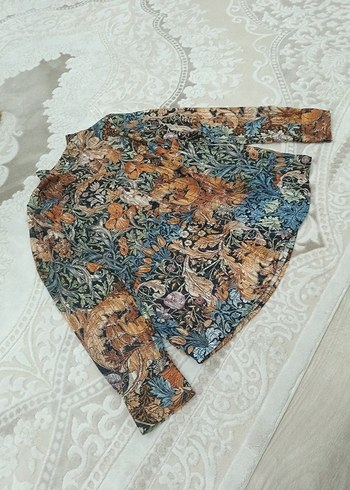 sim Detaylı Bohem Uzun Kollu Kadın Gömlek - Görsel 6