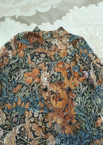 sim Detaylı Bohem Uzun Kollu Kadın Gömlek - Görsel 8