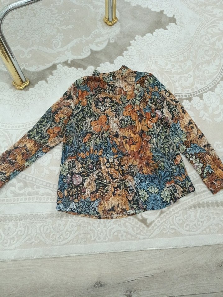 sim Detaylı Bohem Uzun Kollu Kadın Gömlek - Görsel 3