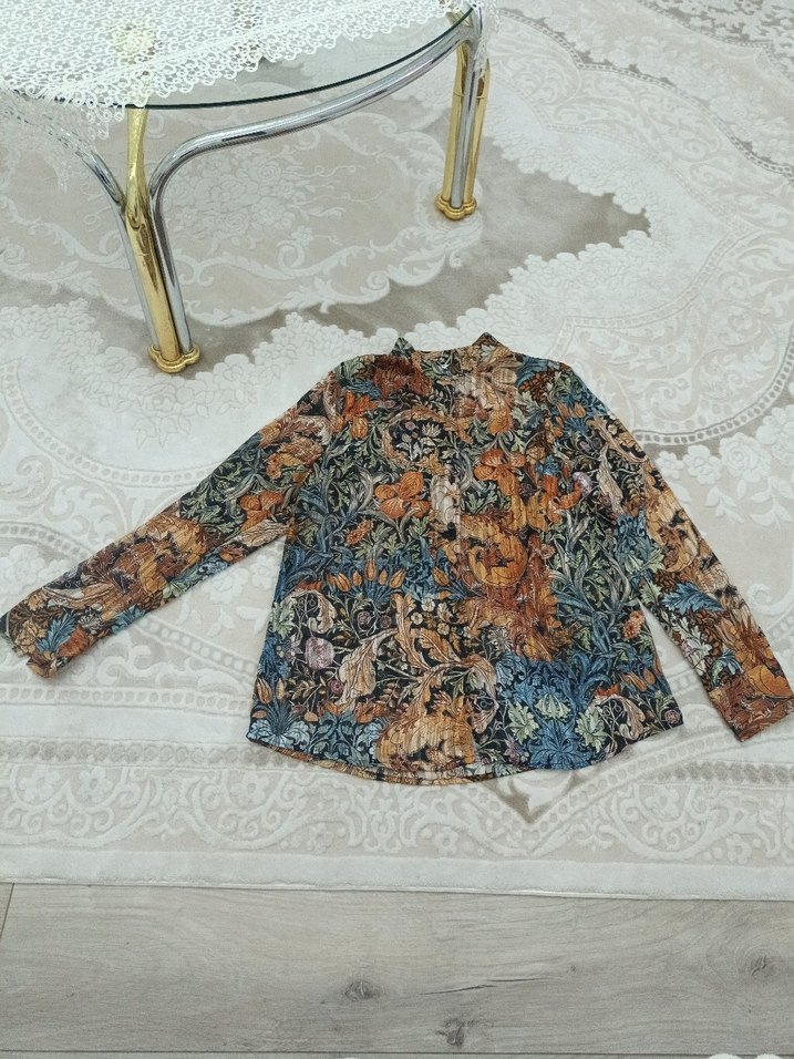 sim Detaylı Bohem Uzun Kollu Kadın Gömlek - Görsel 2