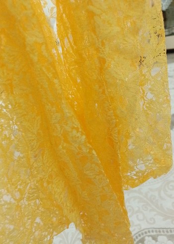 Sarı Dantel Detaylı Bohem Kadın Bluz - Görsel 5