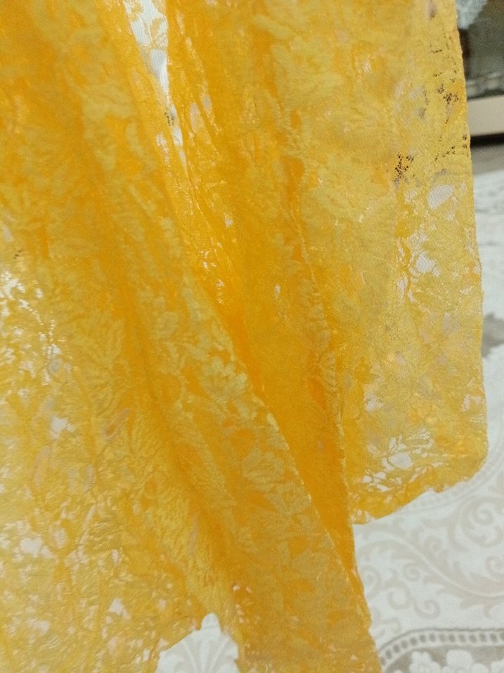 Sarı Dantel Detaylı Bohem Kadın Bluz - Görsel 5