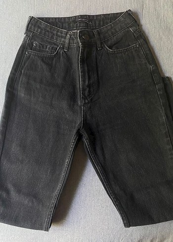 Gri Midi Boy Regular Fit Kadın Kot Pantolon