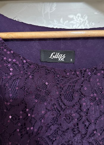 Mor Uzun Kollu Salaş Abiye Elbise - Görsel 4