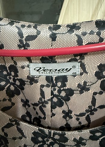 Dantel Detaylı Midi Pudra Elbise - Görsel 3