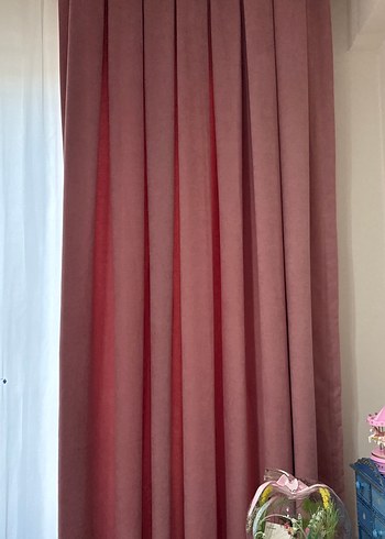 Gül kurusu Modern Klasik Bağlama Desenli Perde - Görsel 3