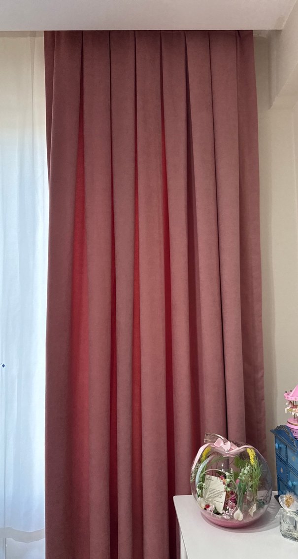 Gül kurusu Modern Klasik Bağlama Desenli Perde - Görsel 3