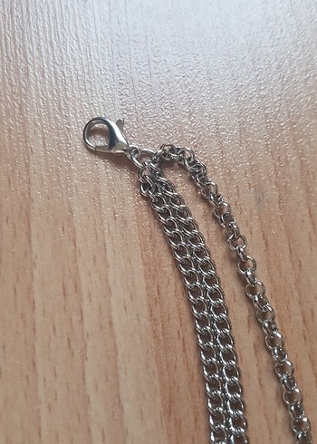 Gri Zincir Detaylı Uzun Kadın Kolye - Görsel 5