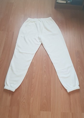 Beyaz Rahat Kesim Kadın Eşofman Altı - Görsel 5