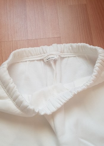 Beyaz Rahat Kesim Kadın Eşofman Altı - Görsel 2