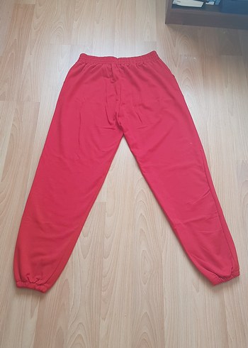 Kırmızı Rahat Kesim Kadın Eşofman Altı - Görsel 7