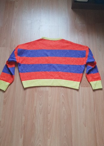 Renkli Çizgili Kadın Triko Kazak - Görsel 4