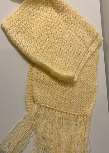 Sarı Örgü Bere ve Atkı Seti - Görsel 2