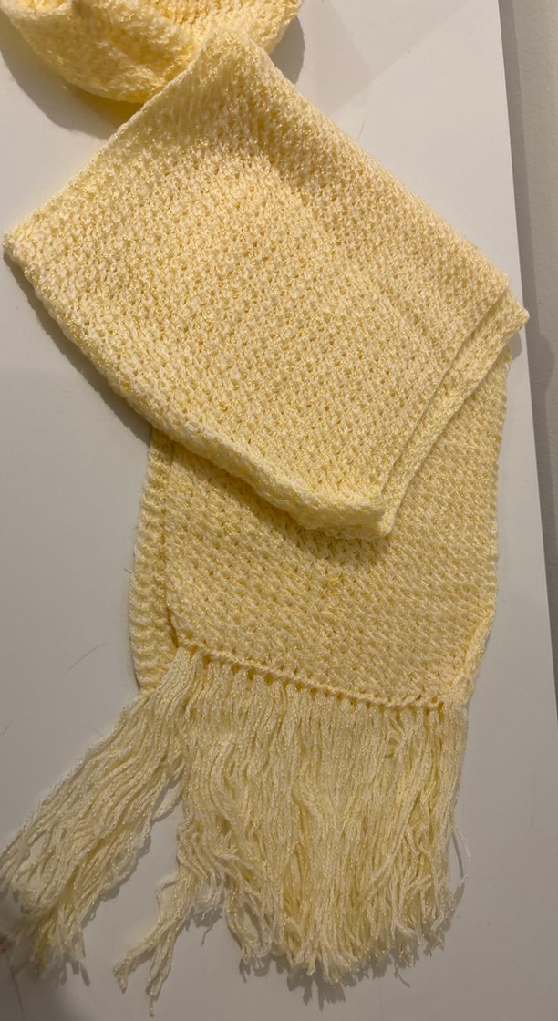 Sarı Örgü Bere ve Atkı Seti - Görsel 2