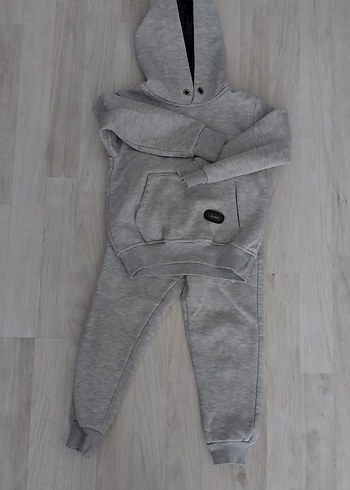 Gri Erkek Çocuk Sweatshirt ve Eşofman Takımı