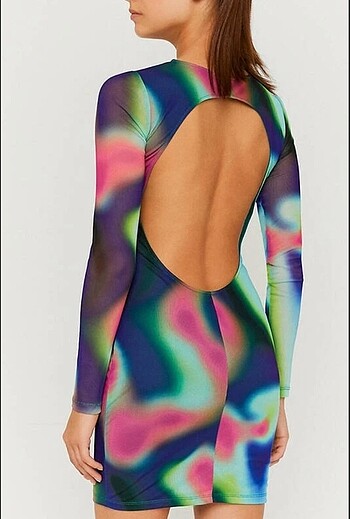 Karışık renkli elbise - Görsel 6