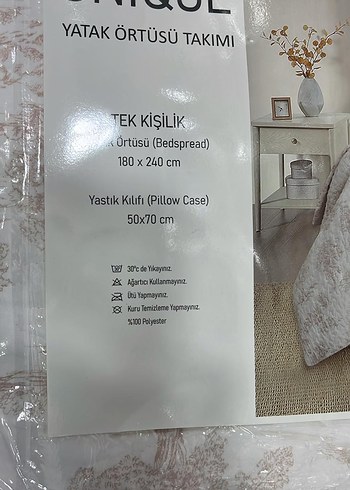 Gri Nakışlı Yatak Örtüsü - Görsel 5