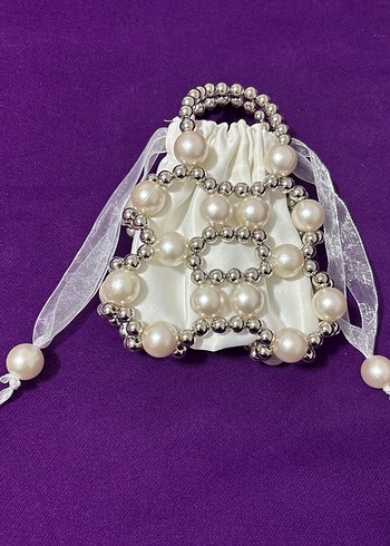 Boncuklu Metal Kadın Çantası - Görsel 4