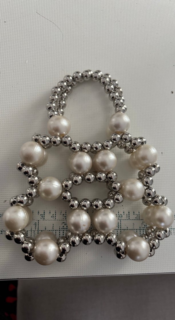 Boncuklu Metal Kadın Çantası - Görsel 2