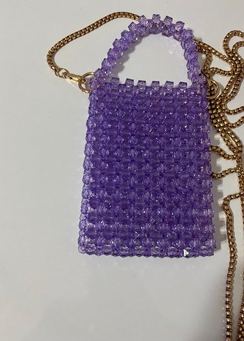 Boncuklu Pastel Mor ve Pembe Kadın Çantaları - Görsel 2