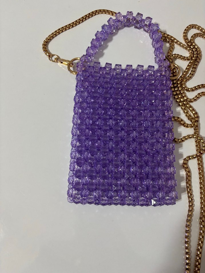 Boncuklu Pastel Mor ve Pembe Kadın Çantaları - Görsel 2